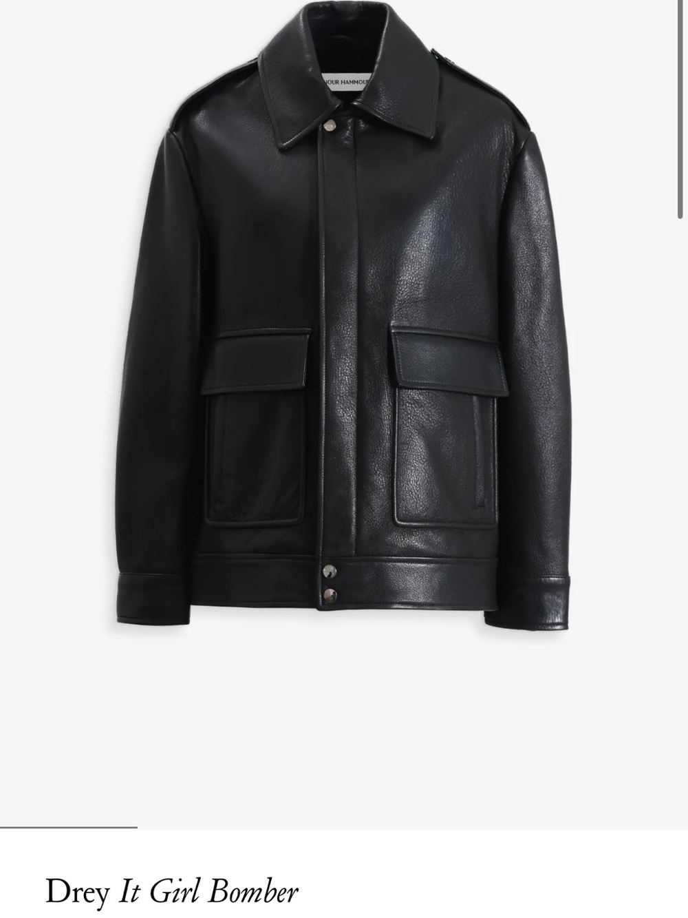 Drey It Girl Bomber Leather Jacket - Black